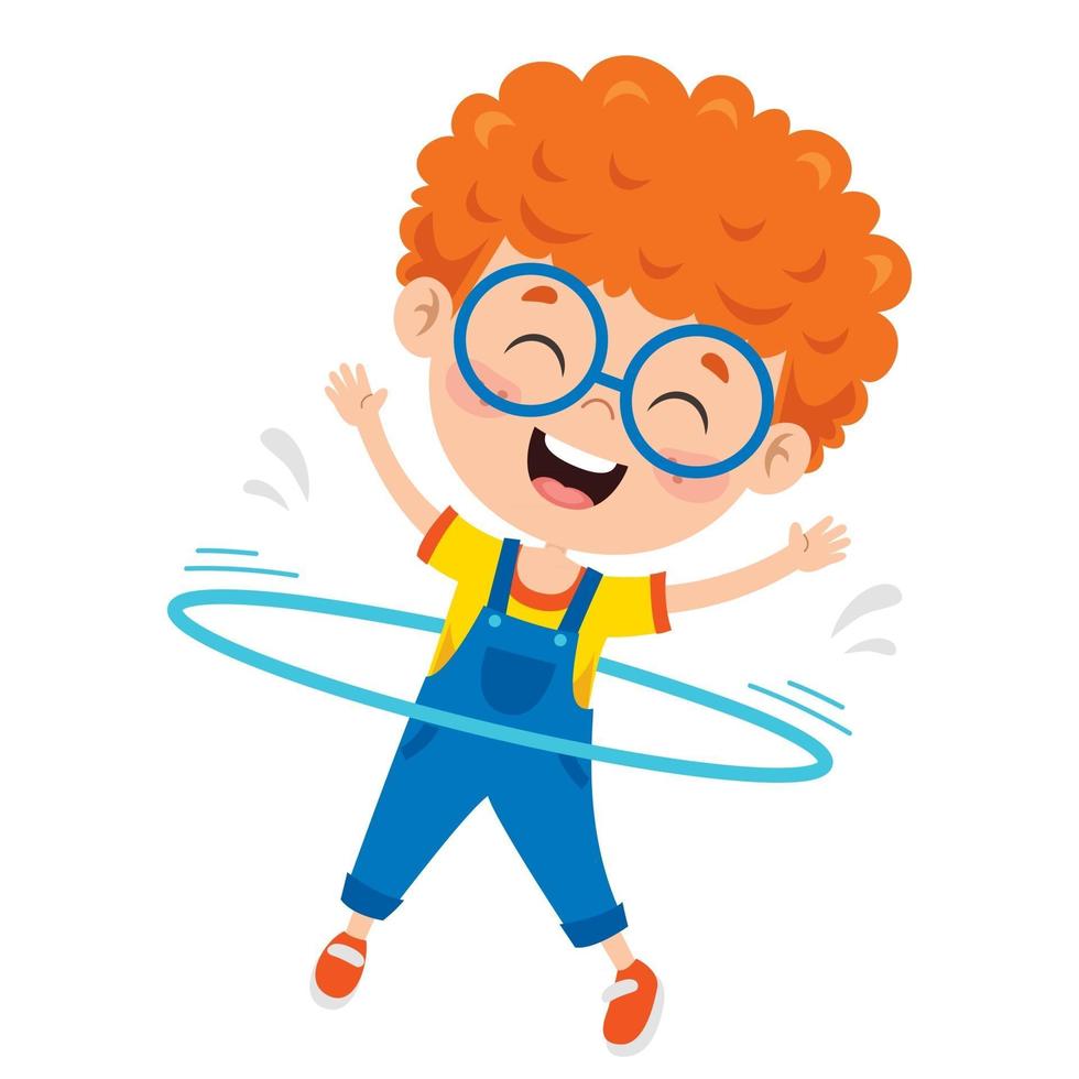 Happy Kid Doing Gymnastics Exercise vector
