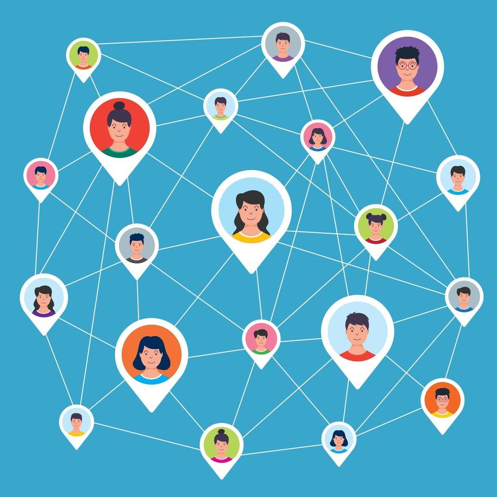 Social Networking And Connection Between People vector
