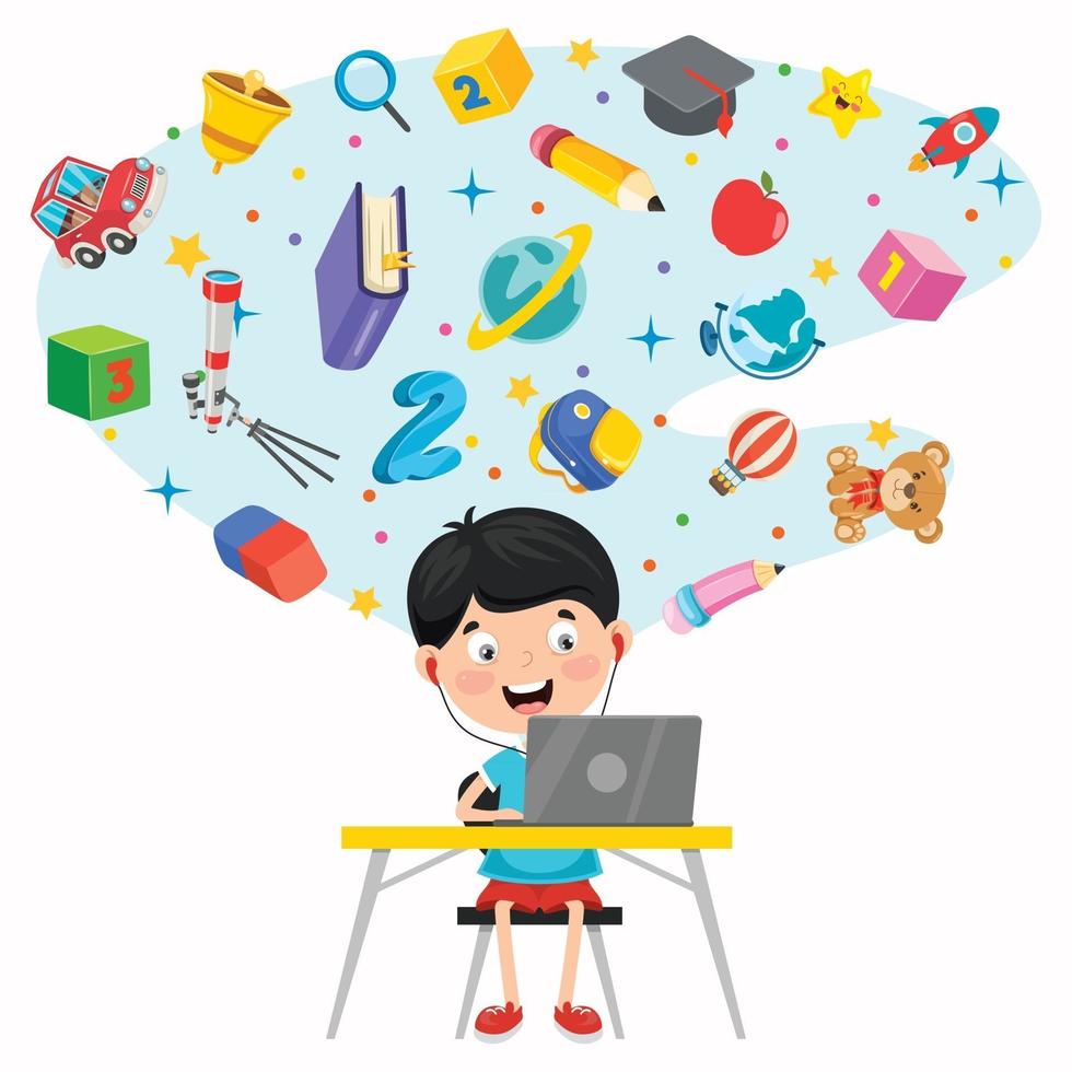 Using Technology For Education Or Business vector