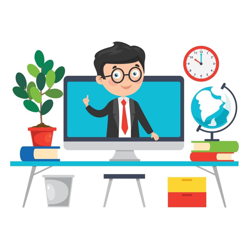 Using Technology For Education Or Business vector