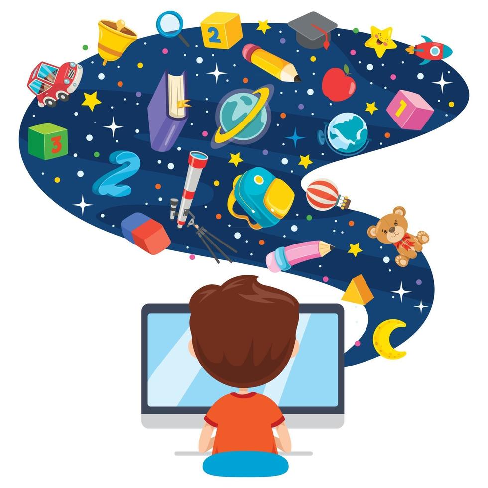 Using Technology For Education Or Business vector