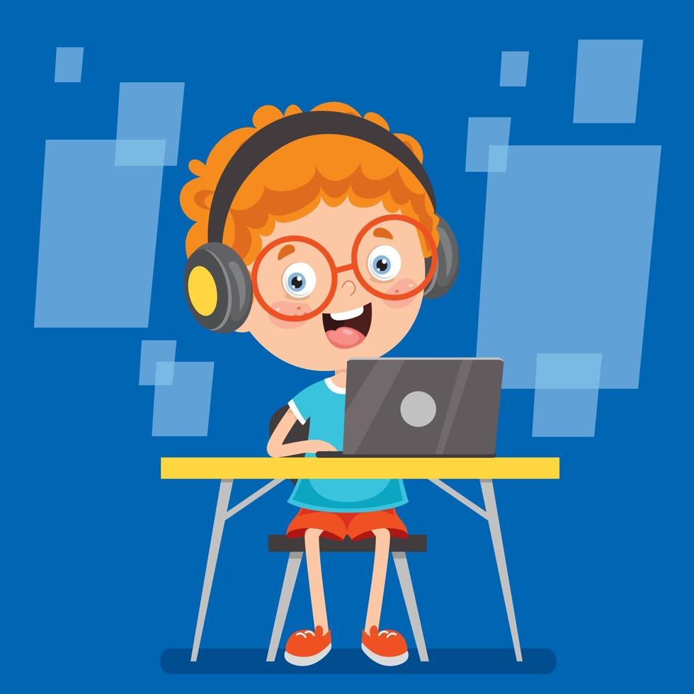 Using Technology For Education Or Business vector