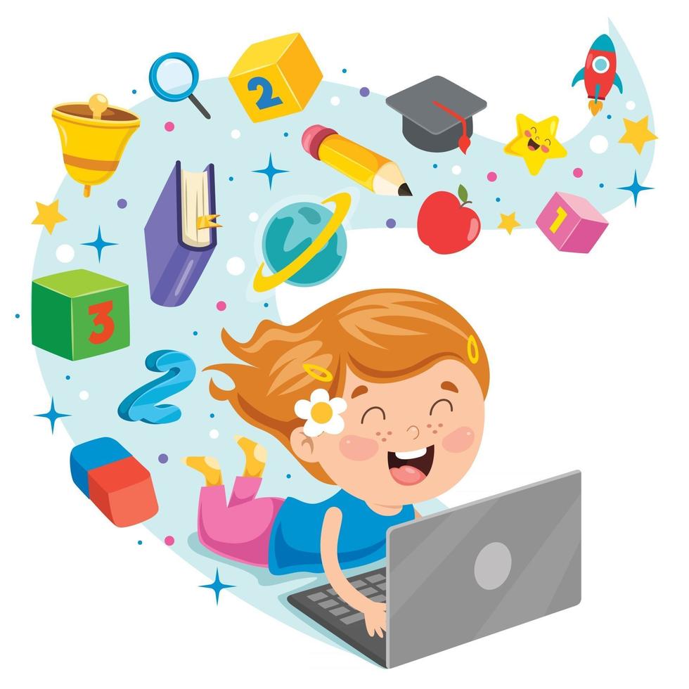 Using Technology For Education And Business vector