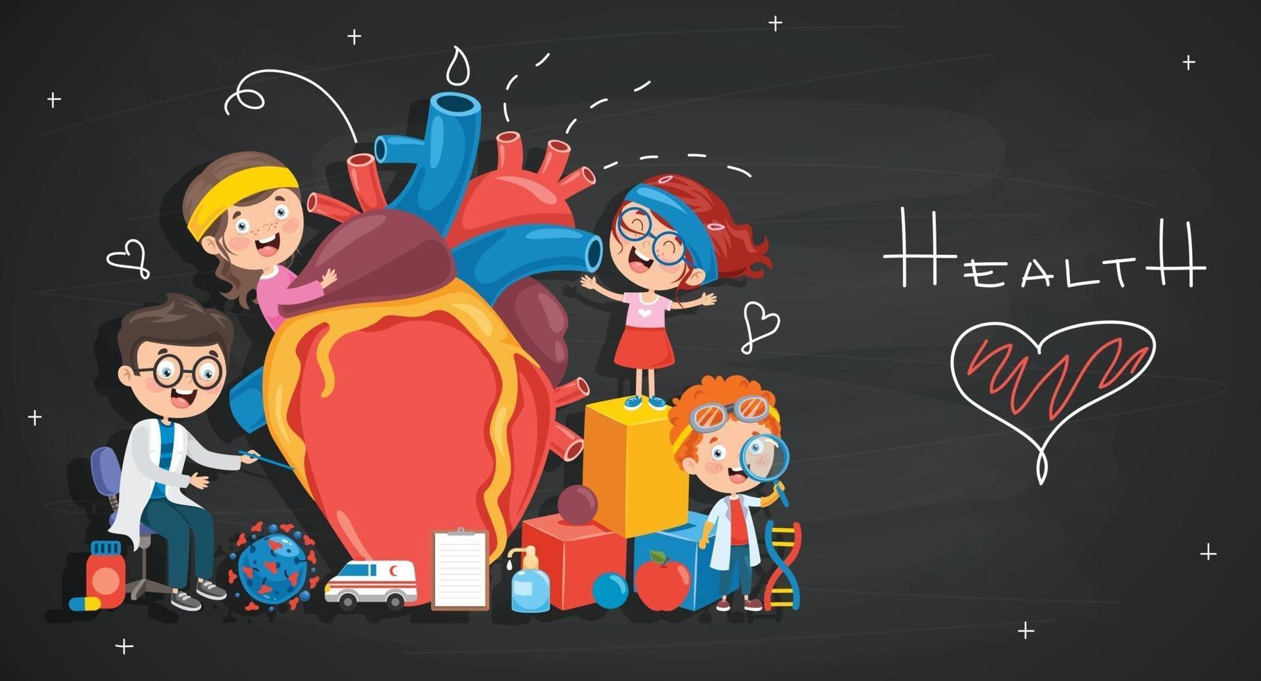 Health Care Concept Design With Heart vector