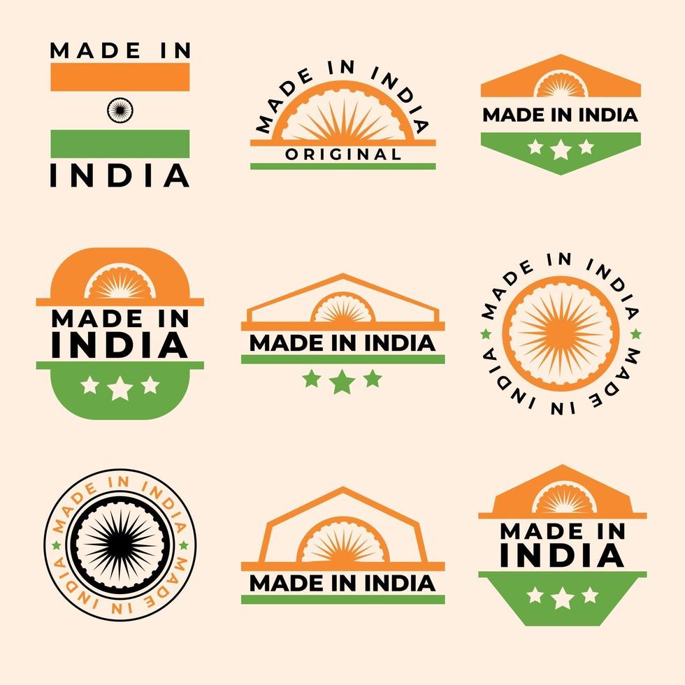 Made in India Label Collections vector