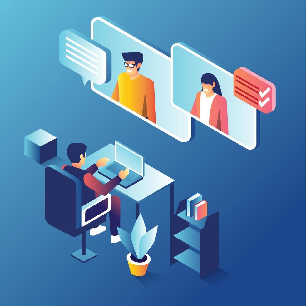Virtual Meeting Concept vector
