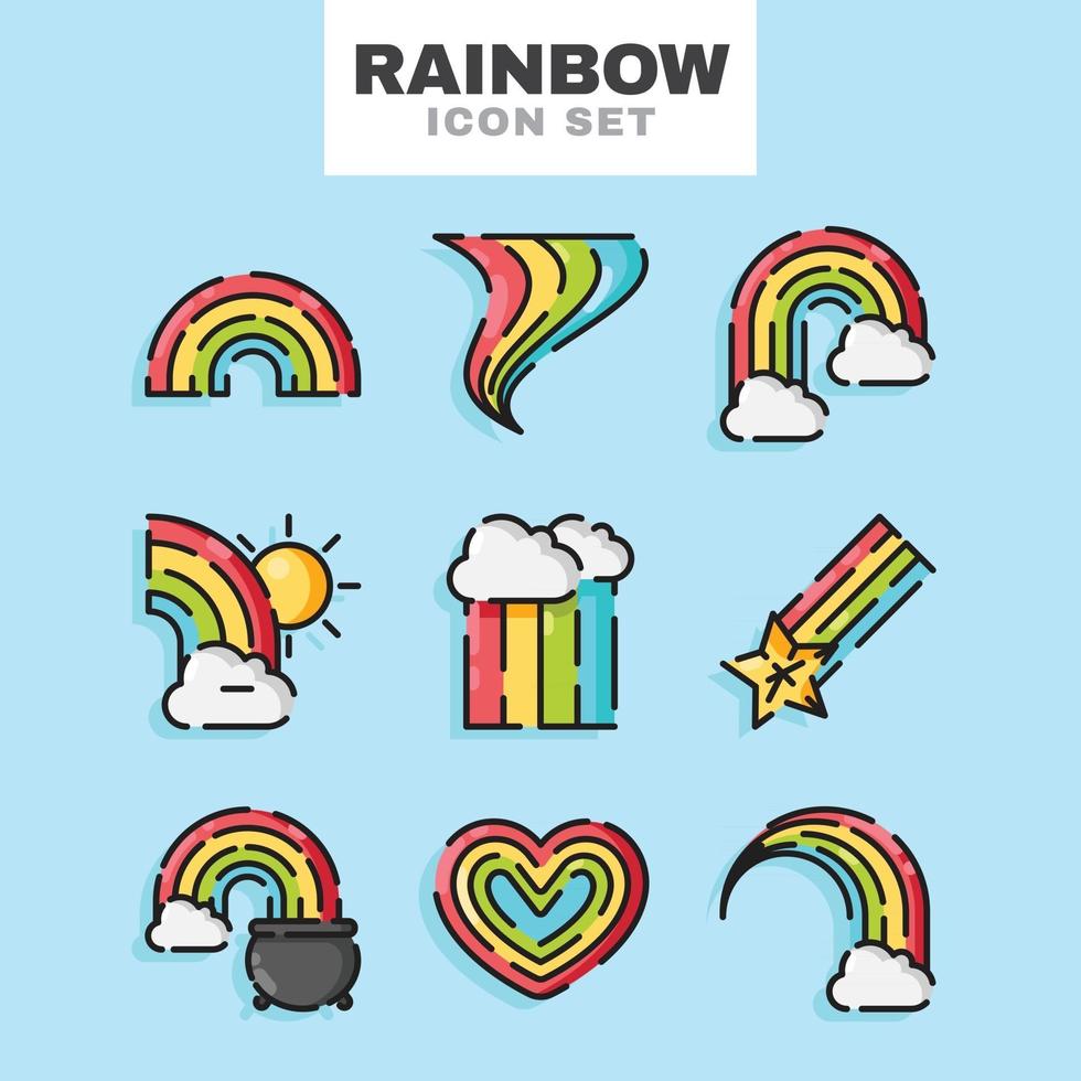 conjunto de iconos de arco iris vector