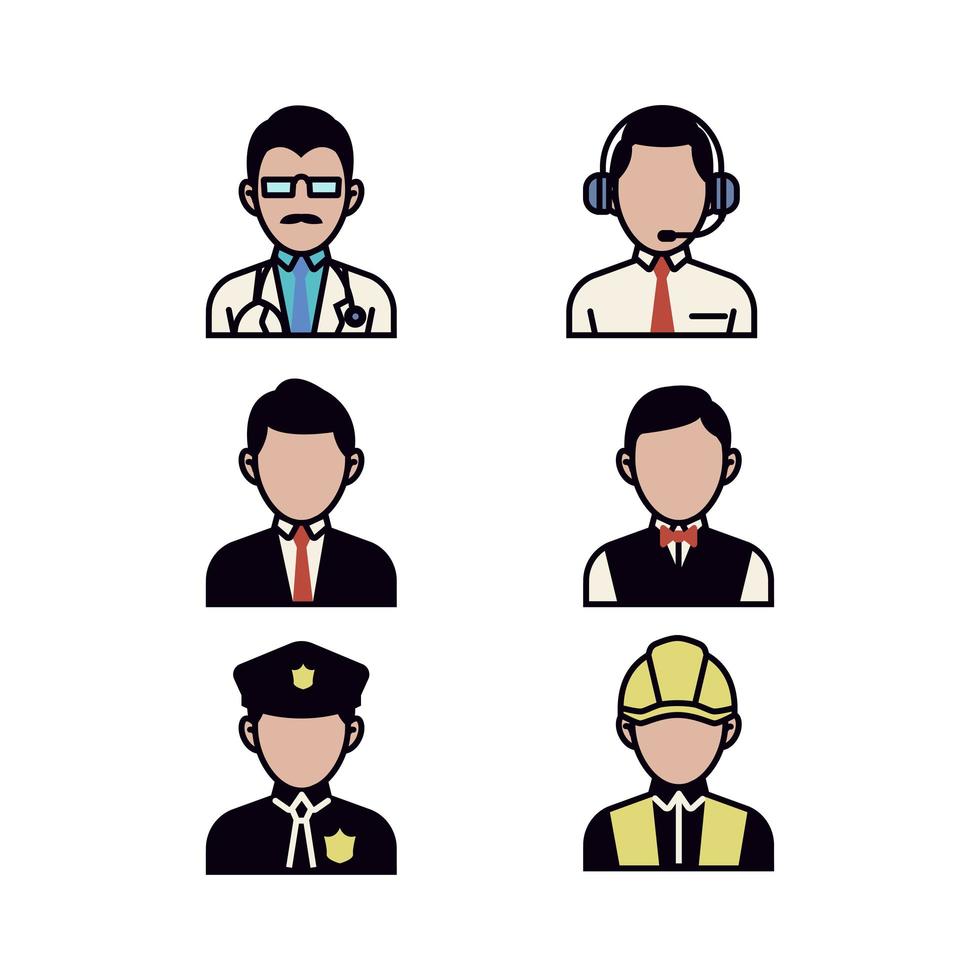 Set of People icons in Business profession vector