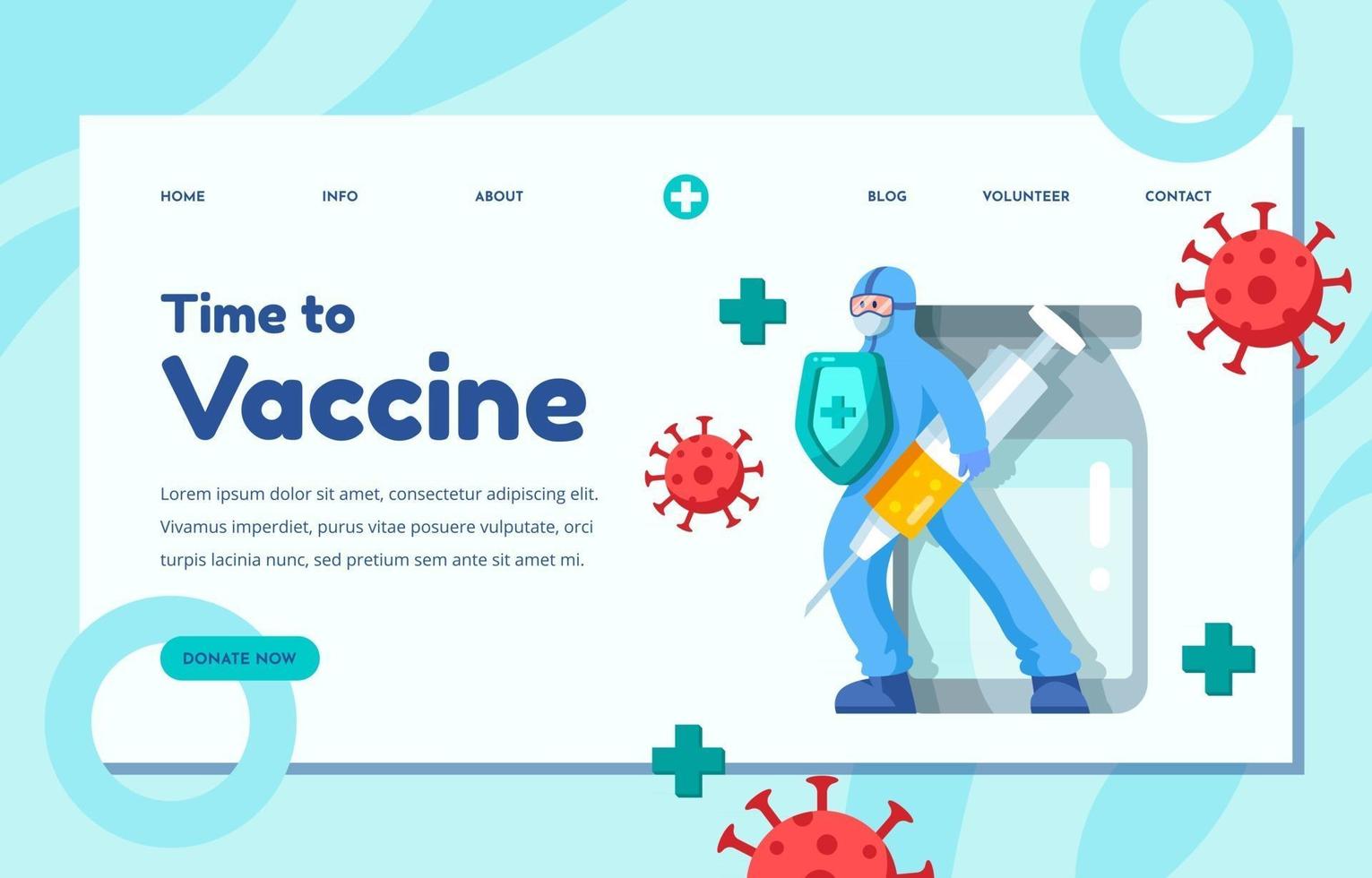 Vaccine Landing Page Concept 2539626 Vector Art at Vecteezy