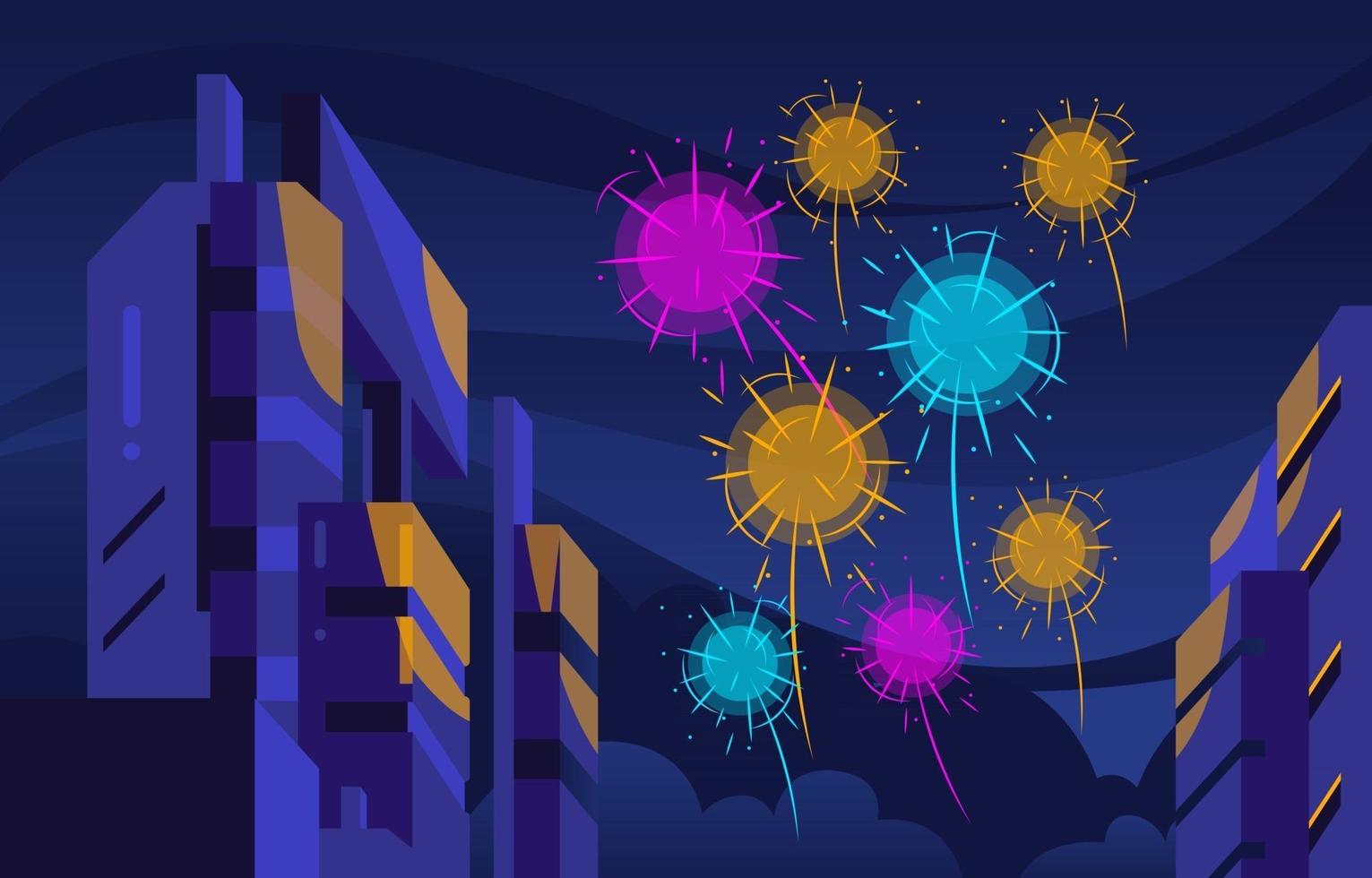 Festival Celebration with Beautiful Firework vector