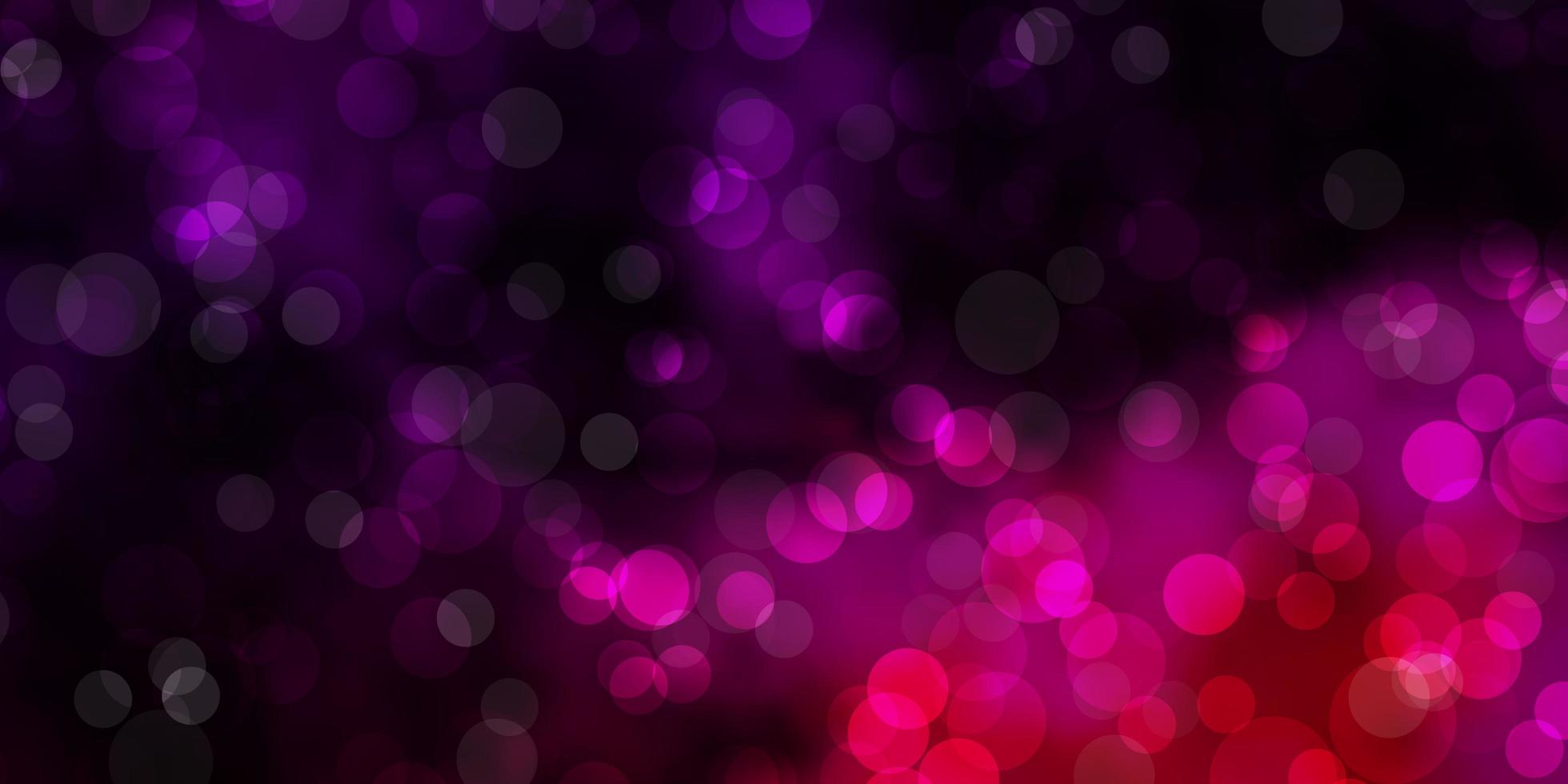 Dark Purple Pink vector background with spots Abstract colorful disks on simple gradient background Design for posters banners
