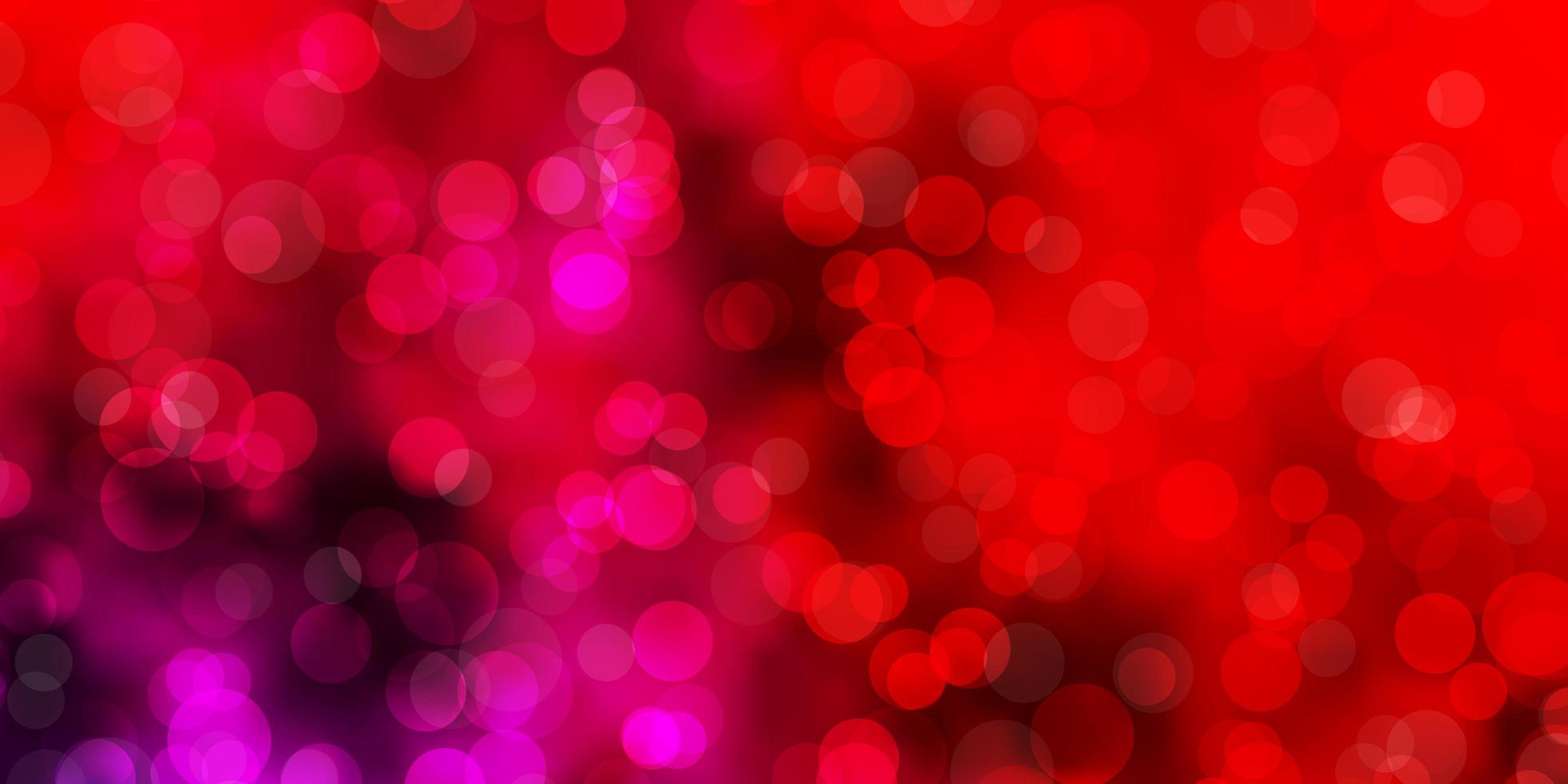 Light Pink Red vector backdrop with dots