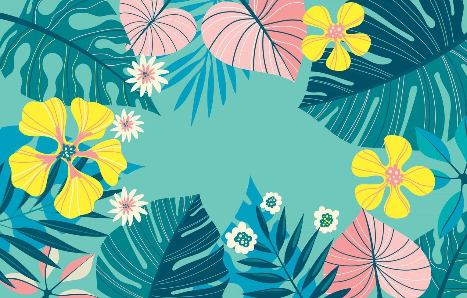 Modern Exotic Tropical Floral Background vector