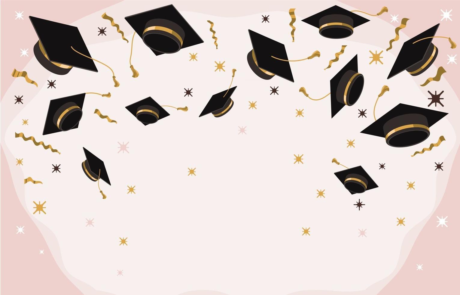 Fondo creativo con accesorios de fotomatón para graduación. vector