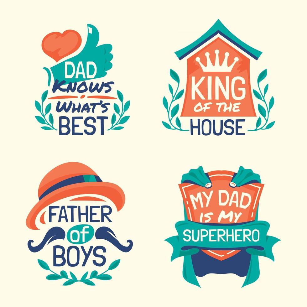 Set of Parents Day Quote Design vector