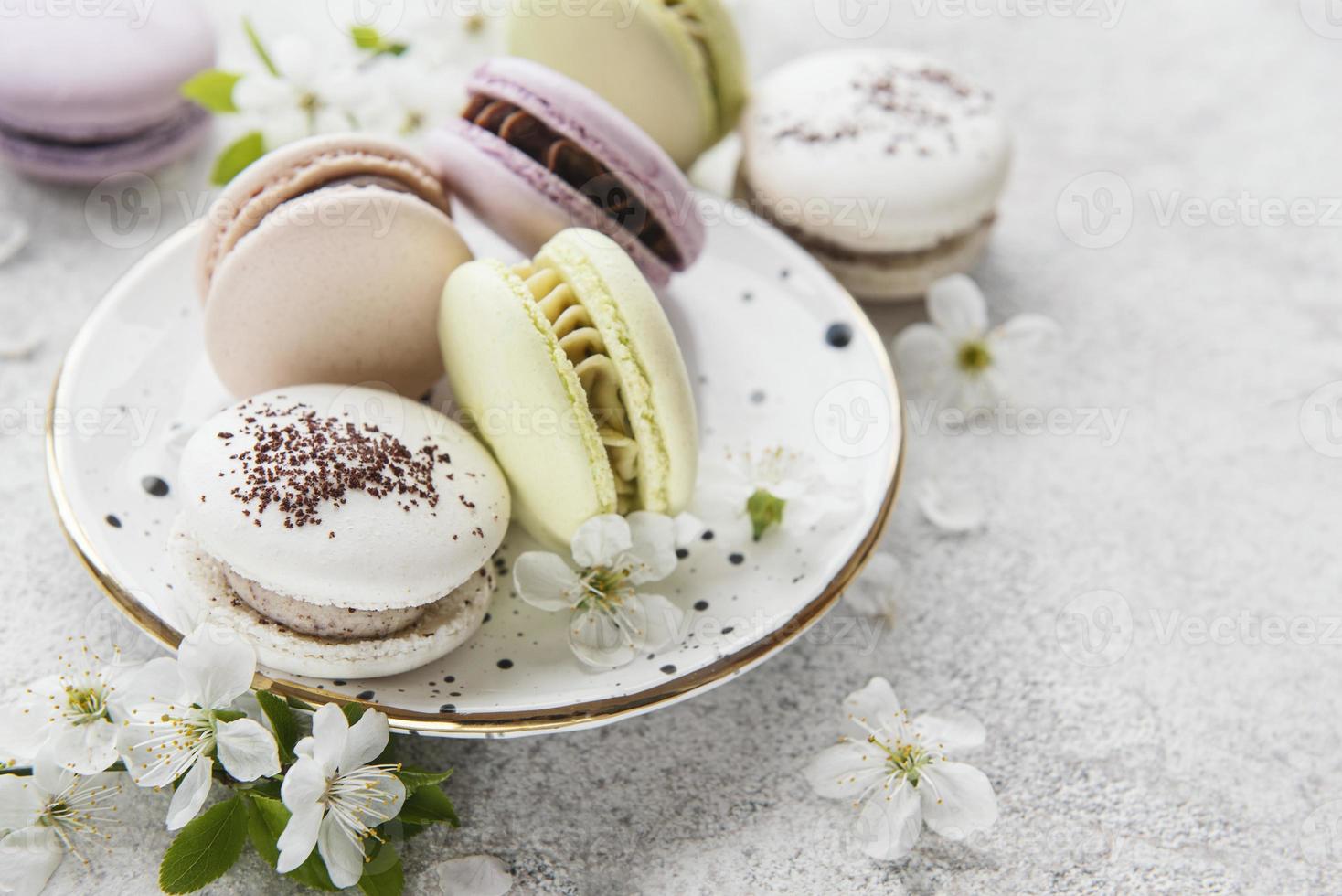 French sweet macaroons photo