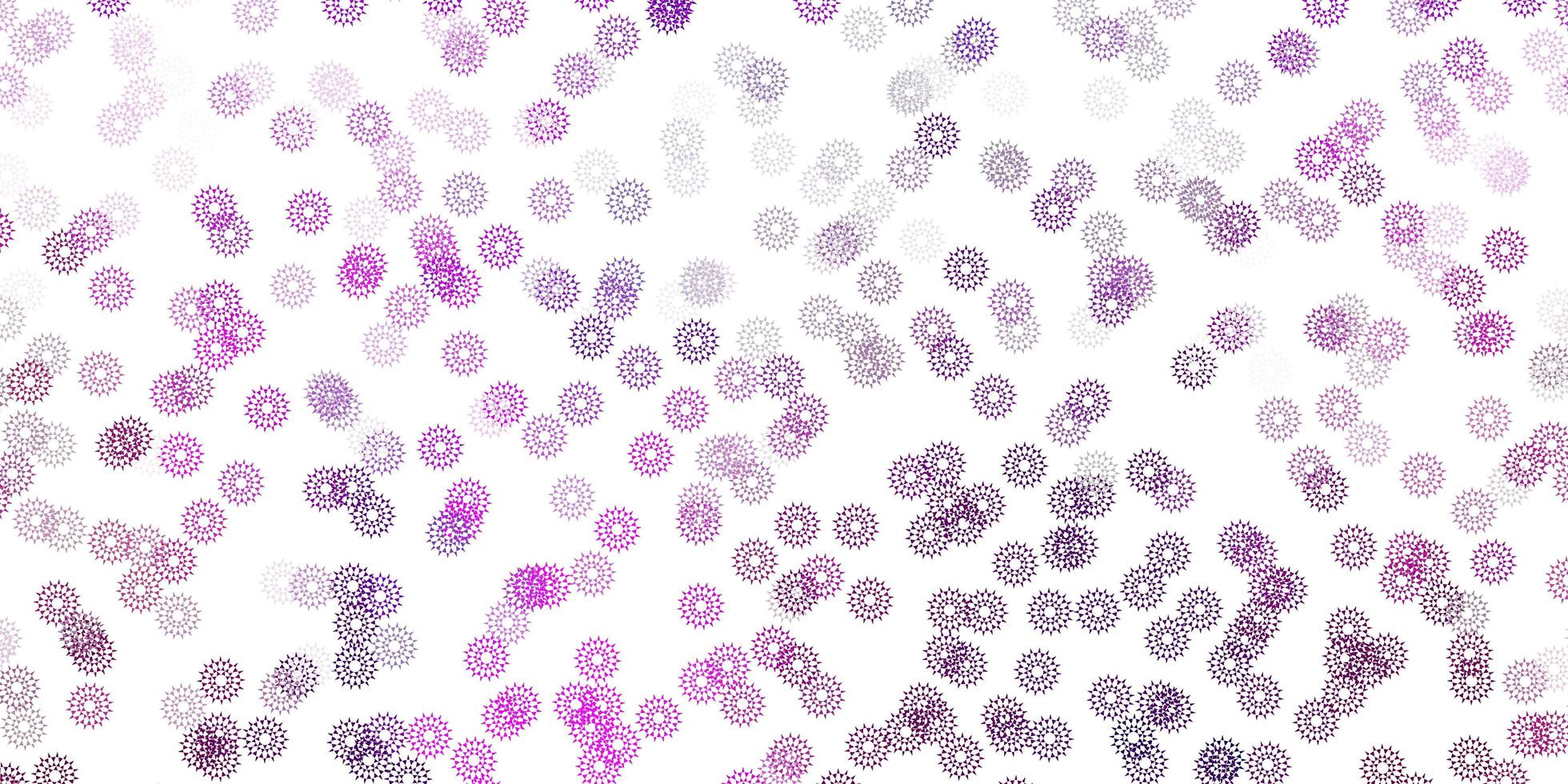 Light pink vector doodle template with flowers