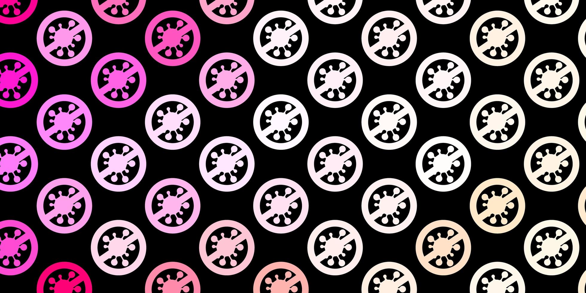 textura vector rosa oscuro con símbolos de enfermedades