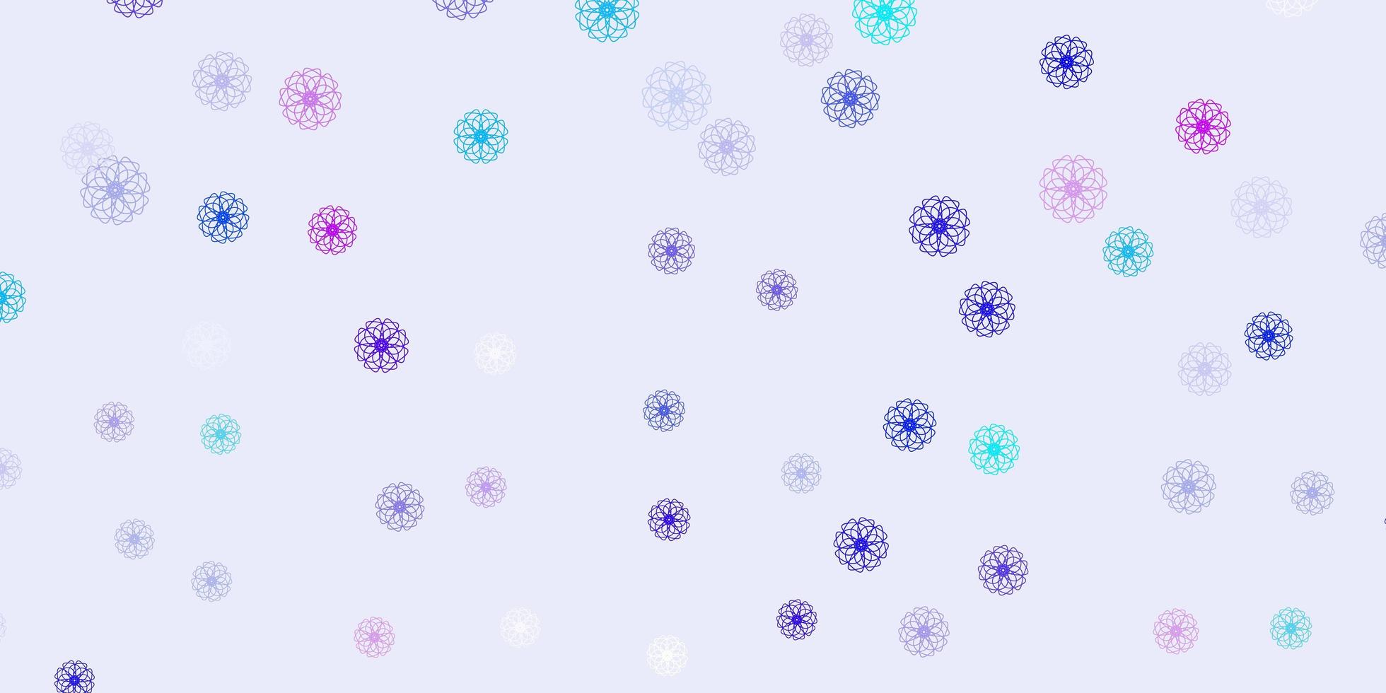 Light pink blue vector natural artwork with flowers