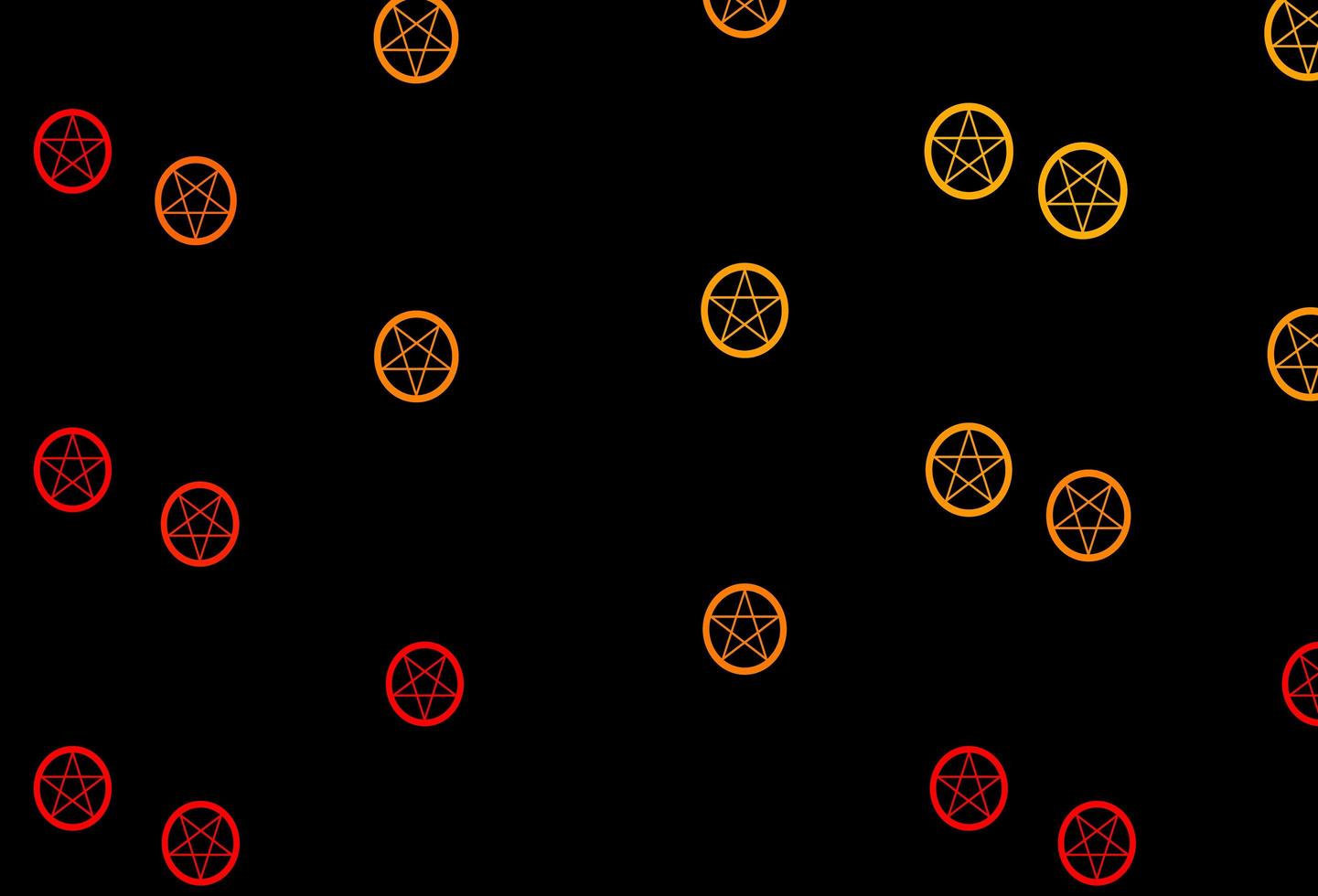 Dark Orange vector template with esoteric signs