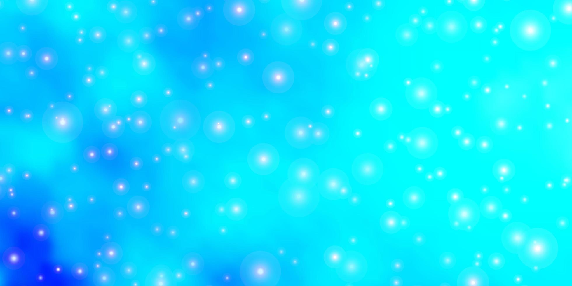 Plantilla de vector azul claro con estrellas de neón ilustración decorativa con estrellas sobre tema de plantilla abstracta para teléfonos móviles