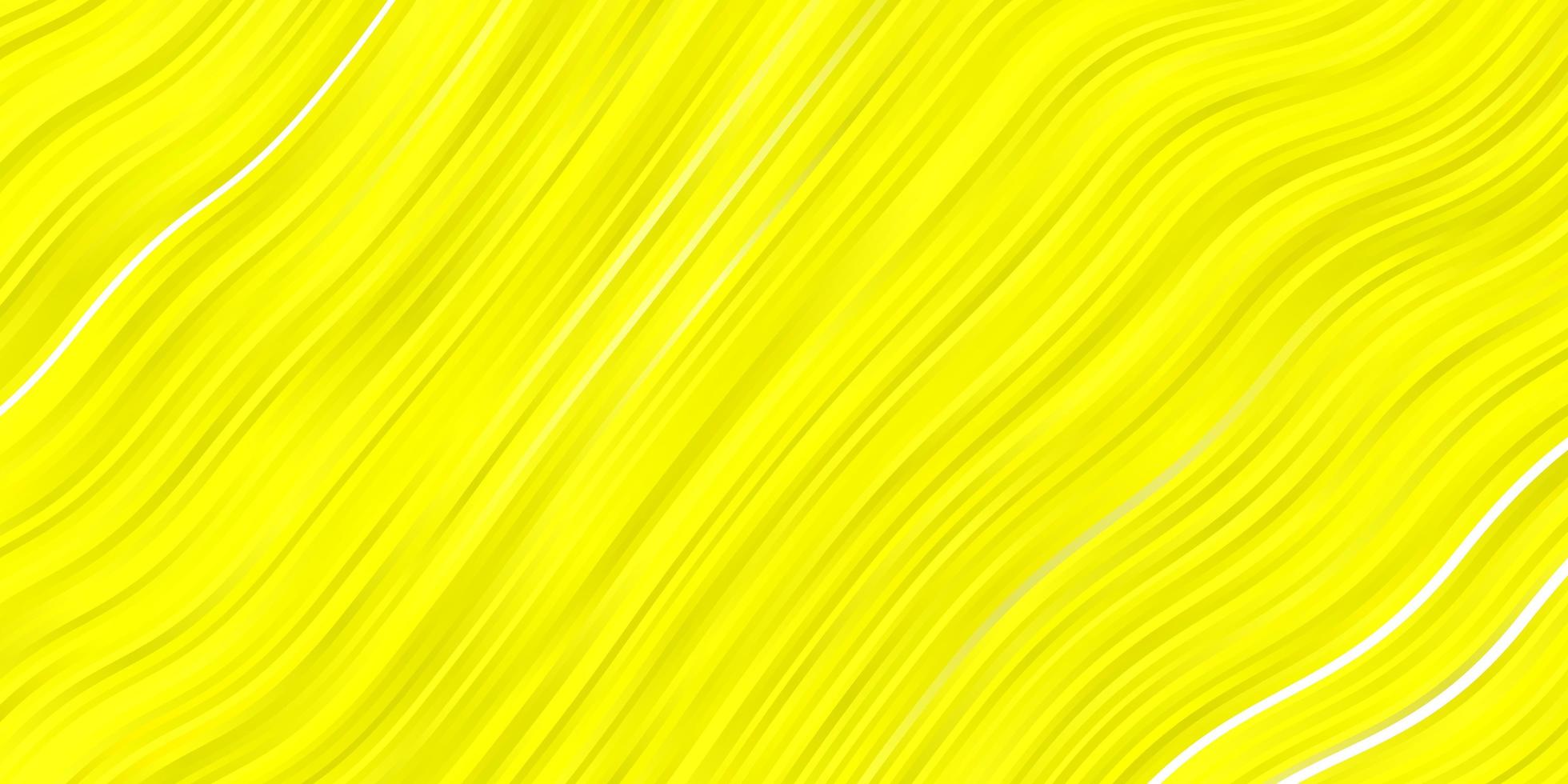 textura de vector amarillo claro con arco circular nueva ilustración colorida con patrón de líneas dobladas para folletos folletos