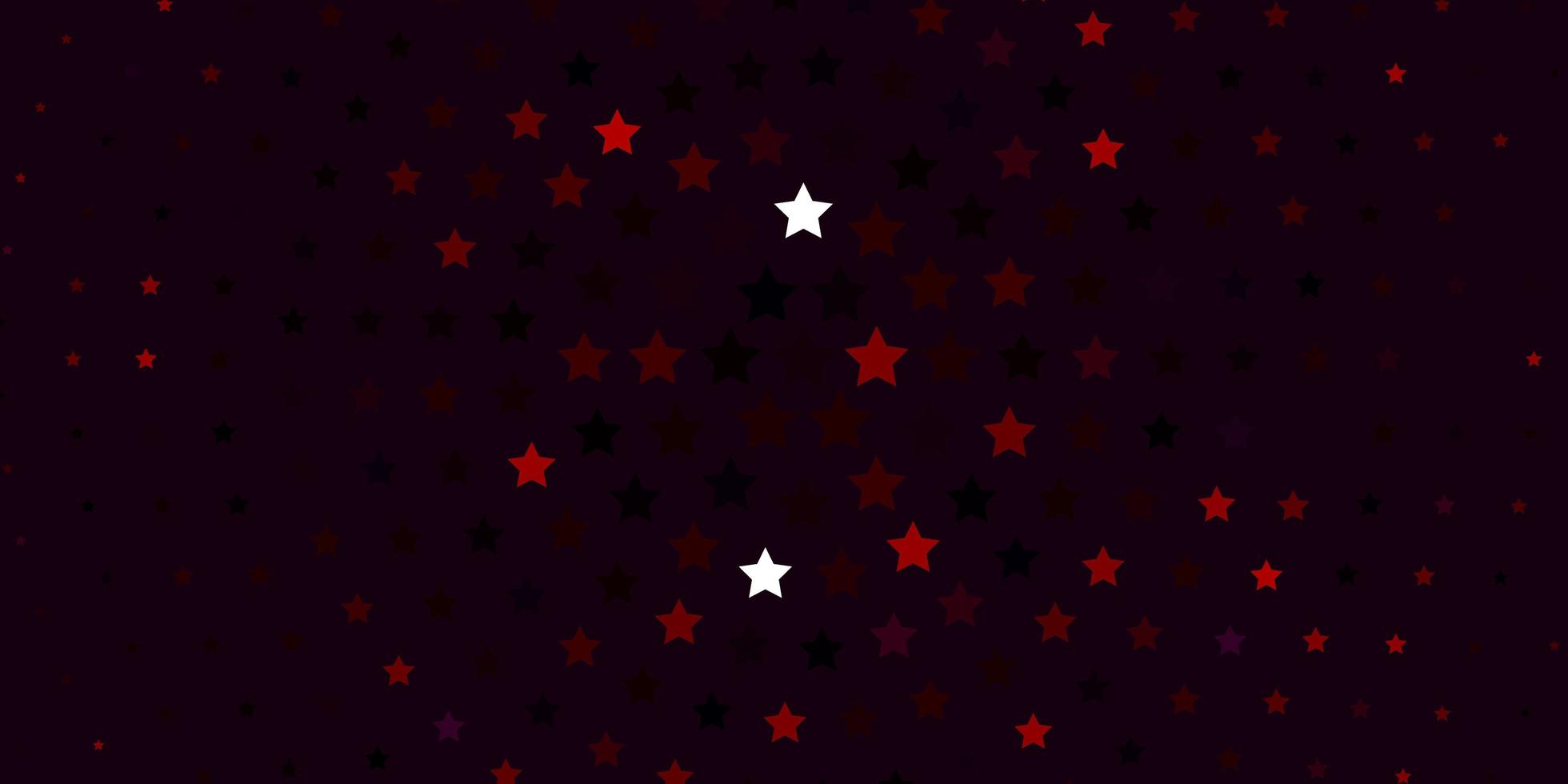 Fondo de vector rojo claro con estrellas pequeñas y grandes diseño decorativo borroso en estilo simple con diseño de estrellas para la promoción de su negocio