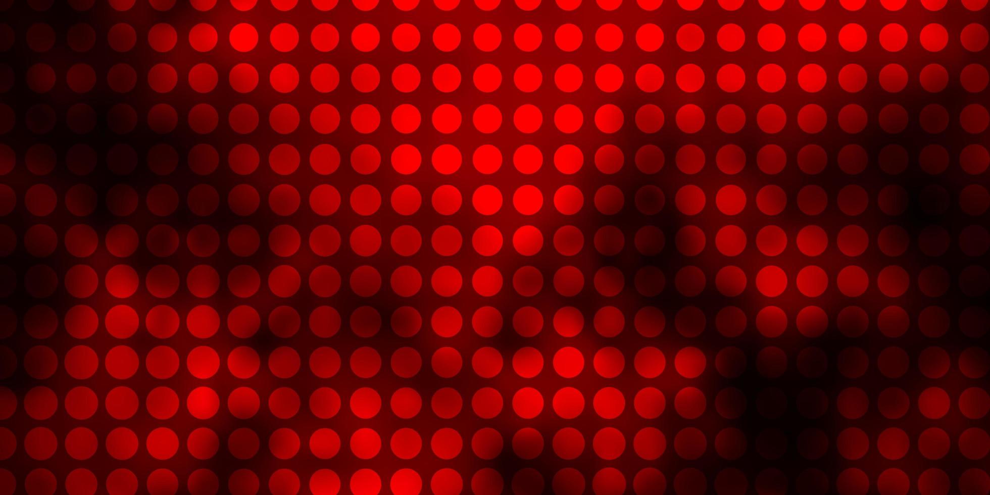 Plantilla de vector rojo oscuro con círculos Ilustración abstracta moderna con patrón de formas de círculo colorido para páginas de destino de sitios web