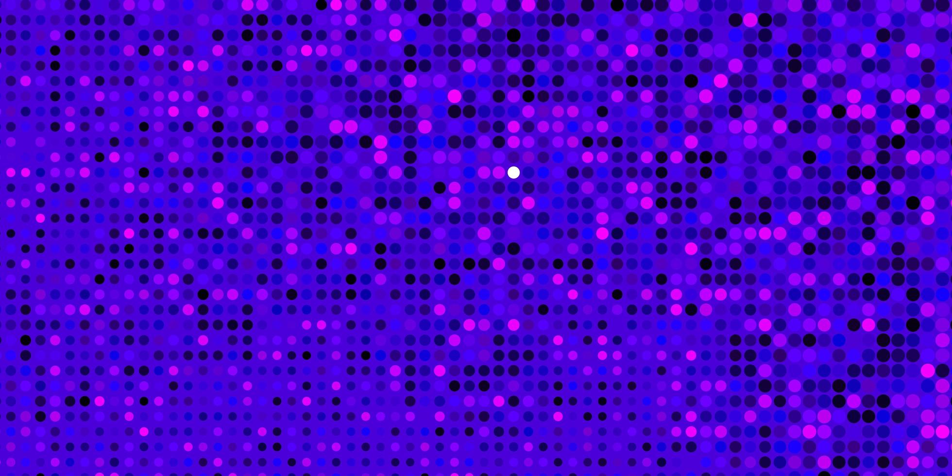 Fondo de vector de color púrpura claro con ilustración de círculos con un conjunto de patrón de esferas abstractas de colores brillantes para folletos folletos
