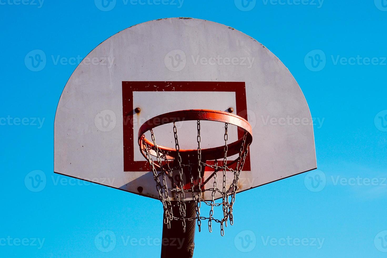 old street basketball hoop photo