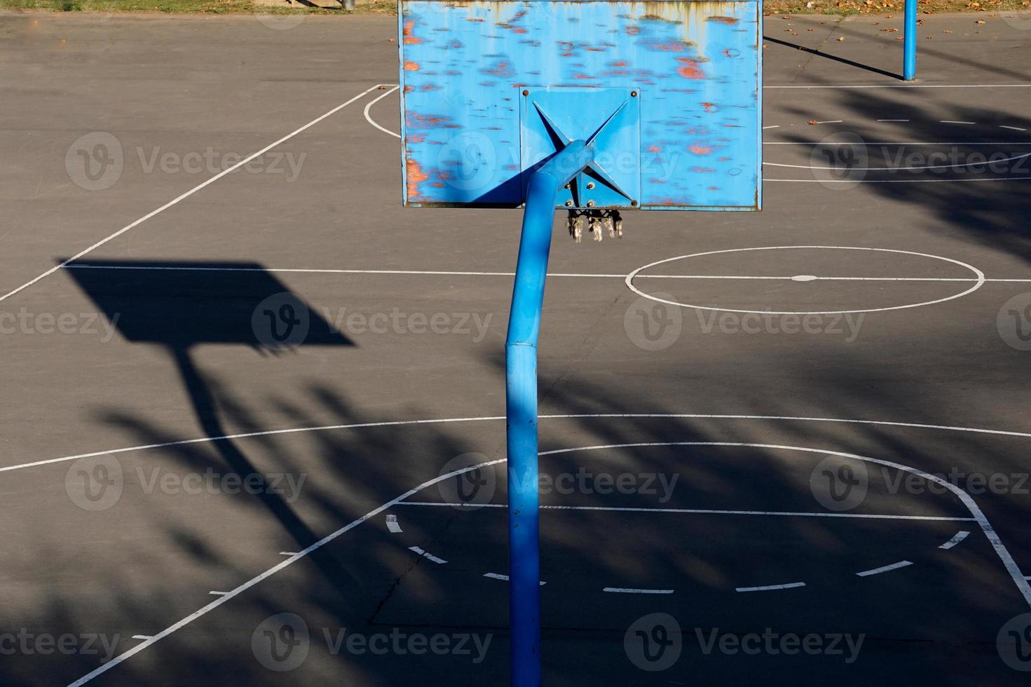 old street basketball hoop photo