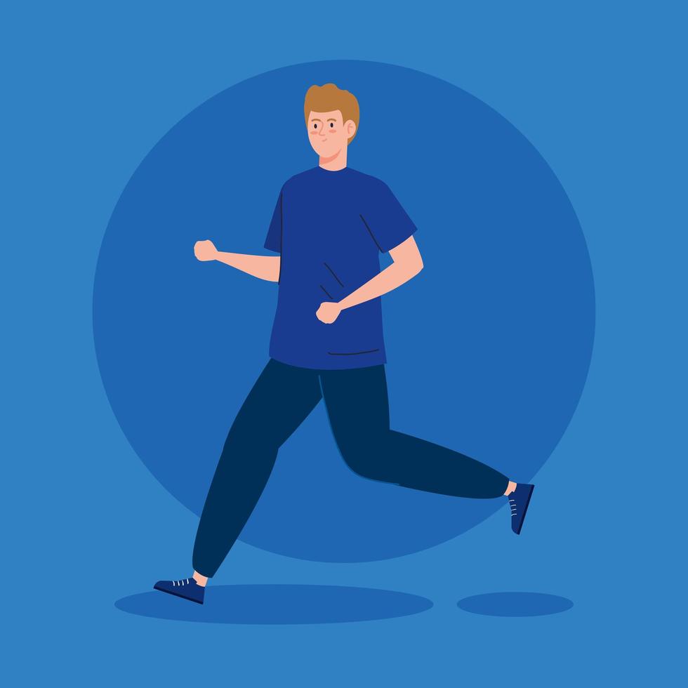 man running sport avatar character vector