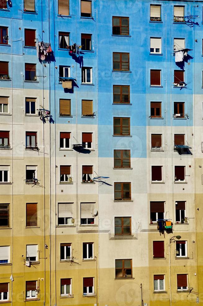 windows on the facade of the building photo