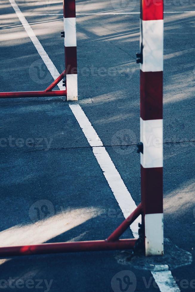 old abandoned street soccer goal photo