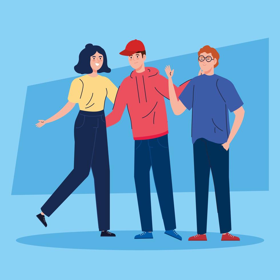 beautiful people together avatar characters vector