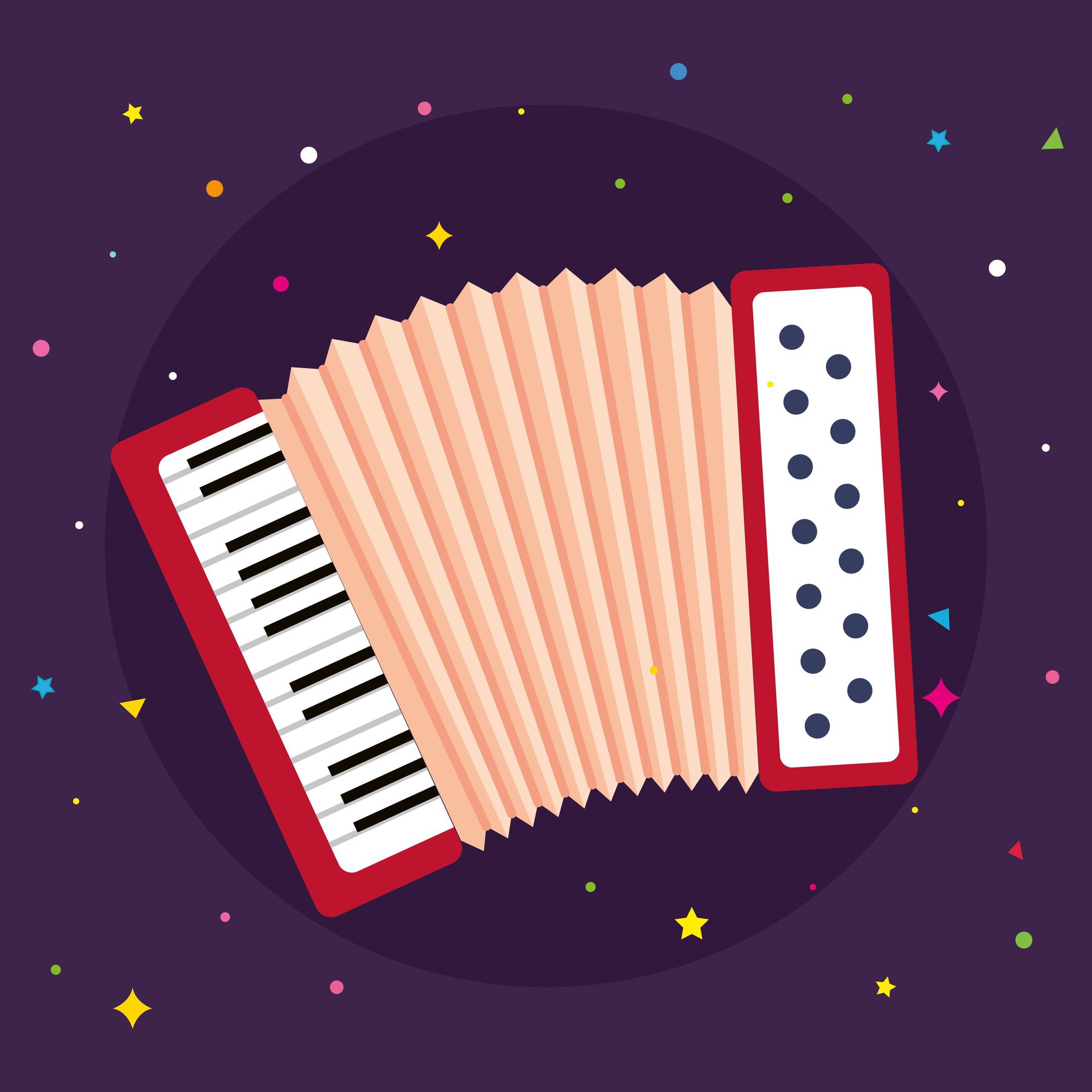 accordion instrument musical in purple background 2542739 Vector Art at ...