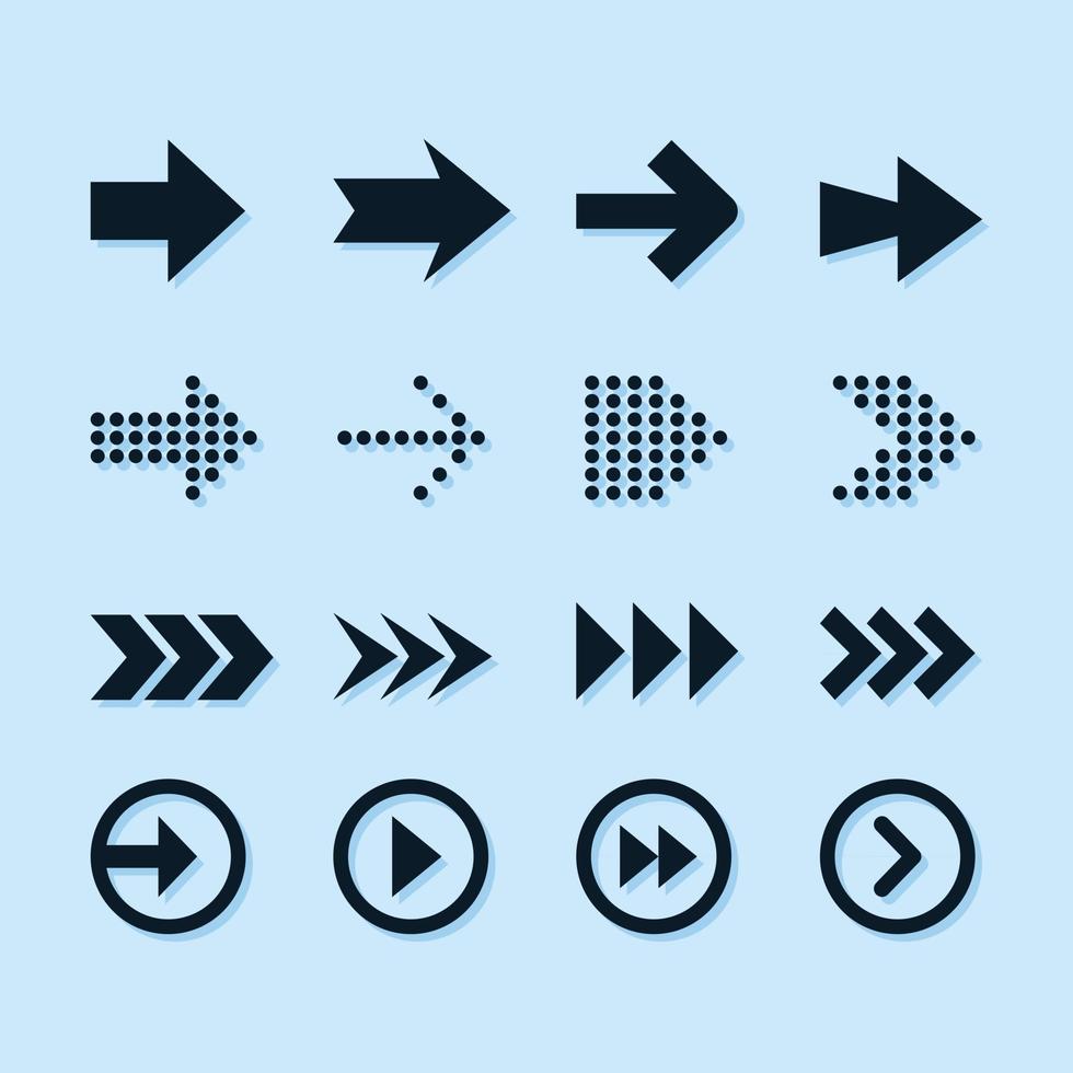 Set Of Arrow Element Icons vector