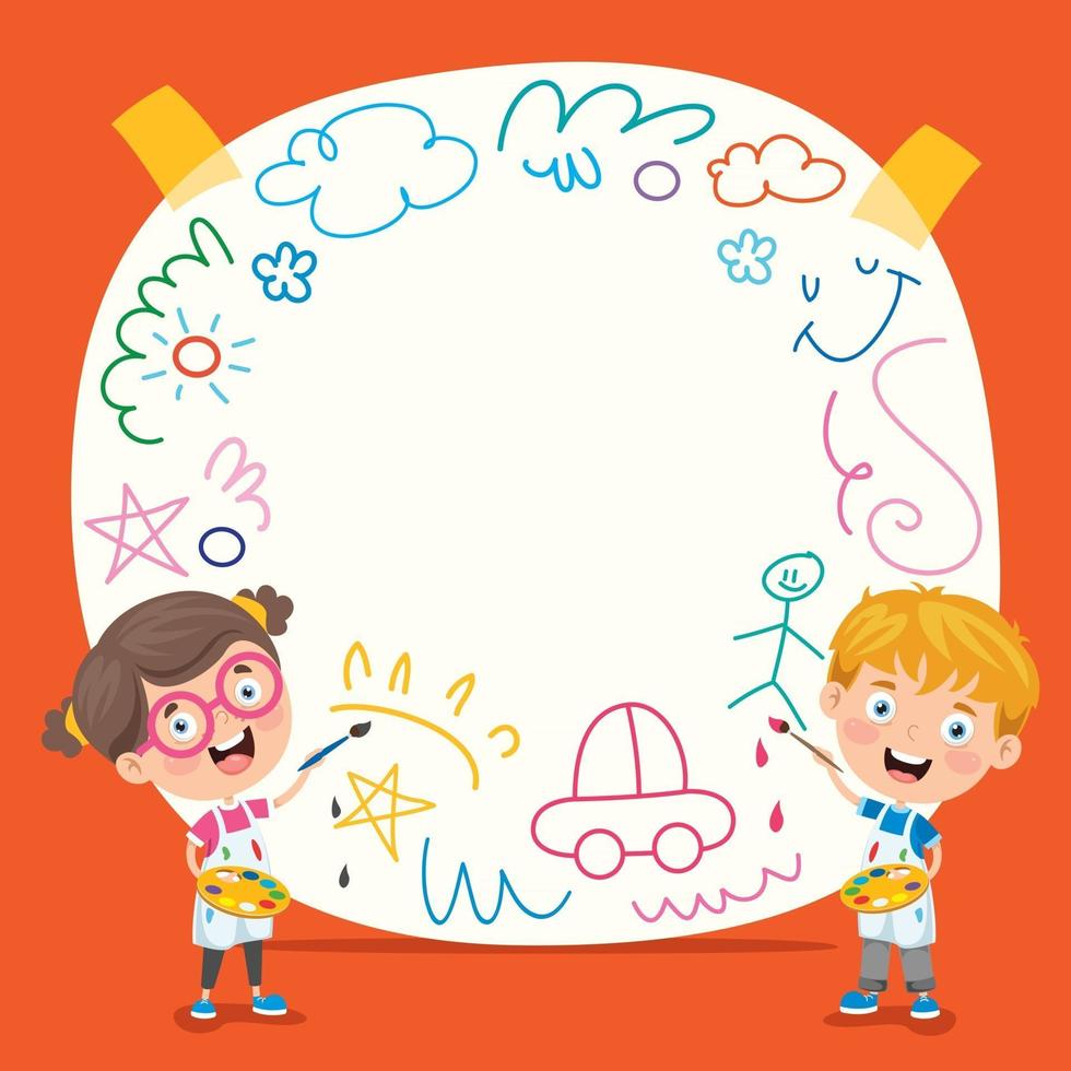 Art Concept Design With Funny Character vector