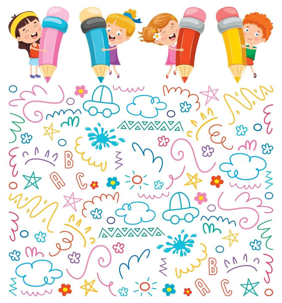 Art Concept Design With Funny Character vector