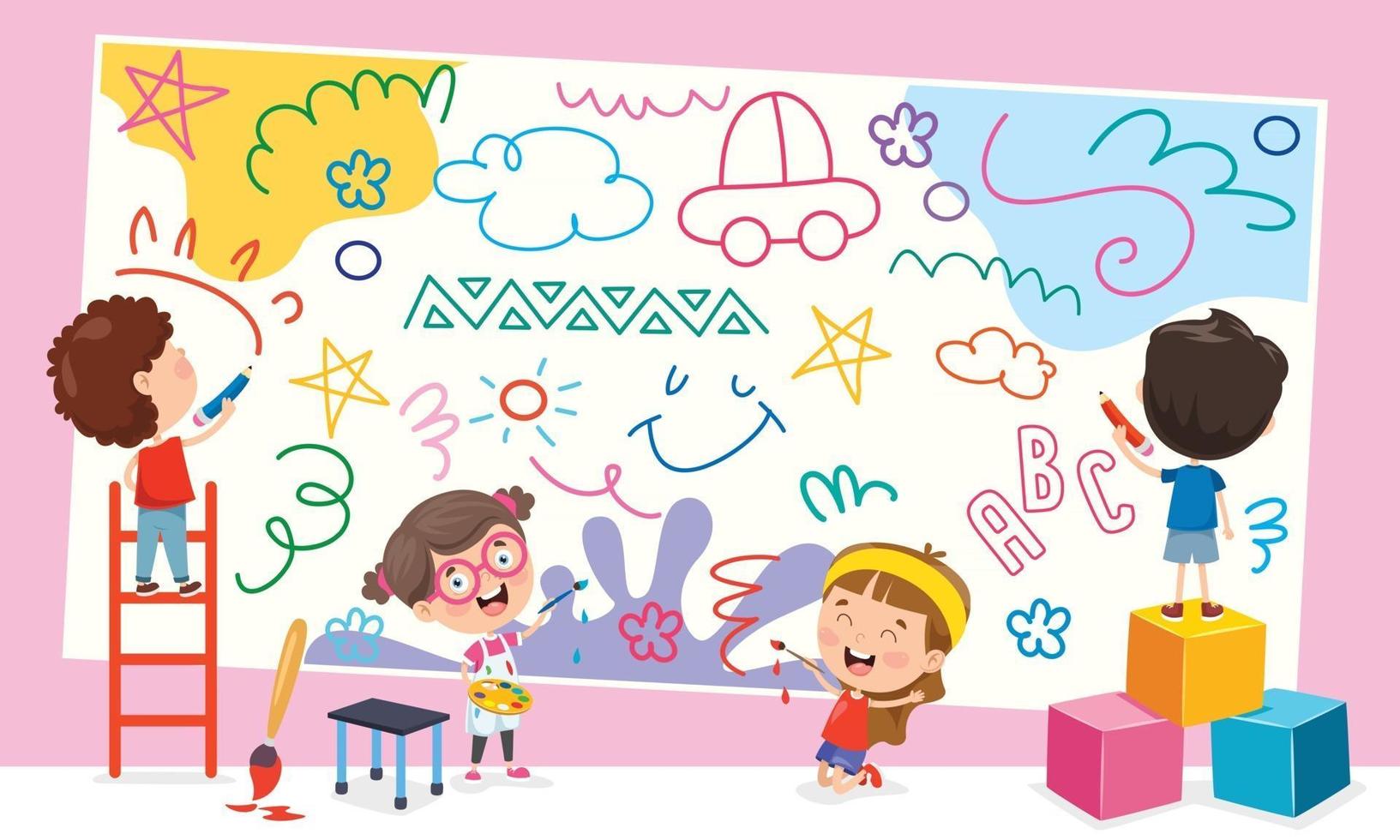 Art Concept Design With Funny Character vector