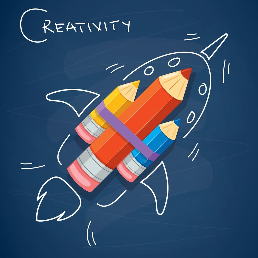 Concept Design For Creative Thinking vector