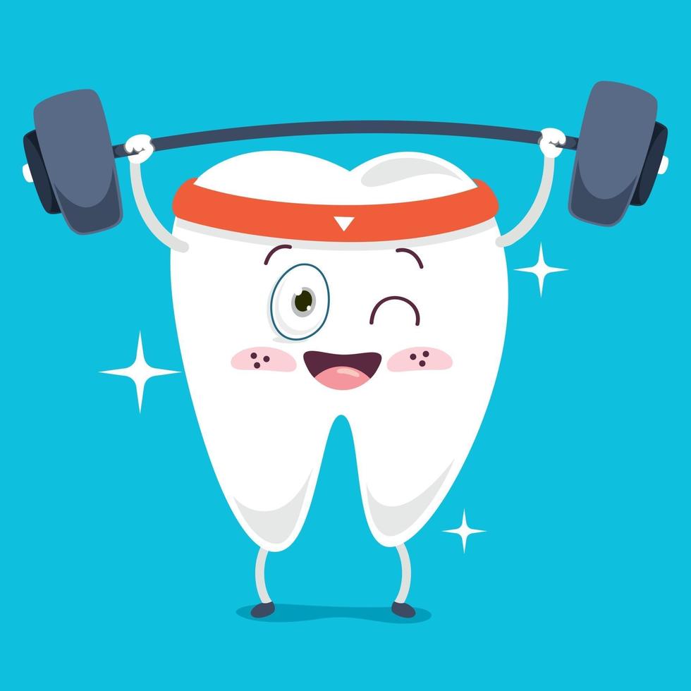 Brushing Teeth Concept With Cartoon Character vector