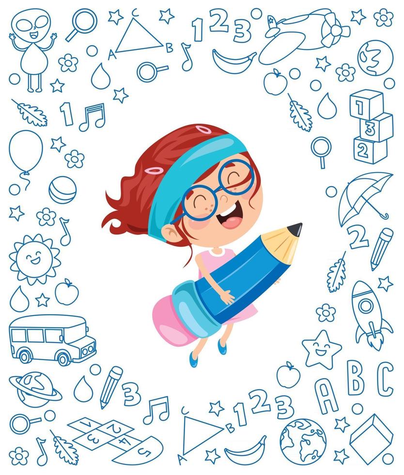 Art Concept Design With Funny Character vector