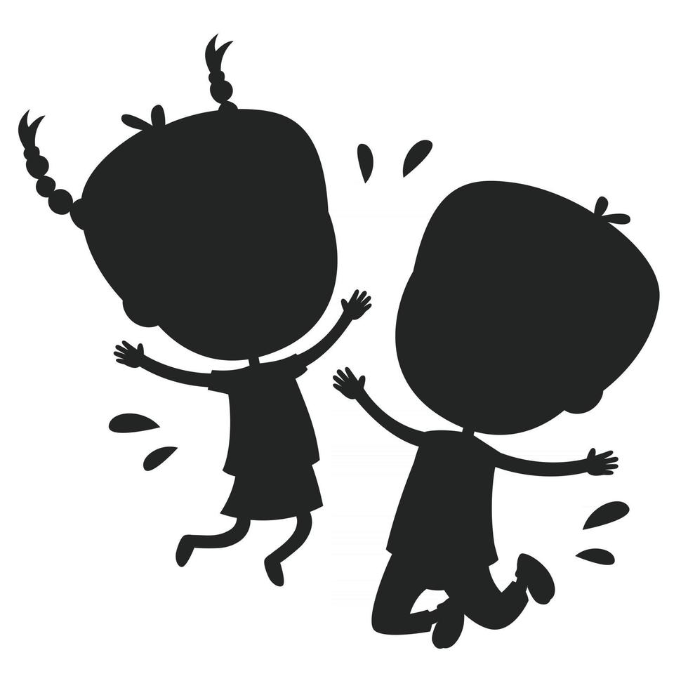 Concept Design With Kids Silhouette vector