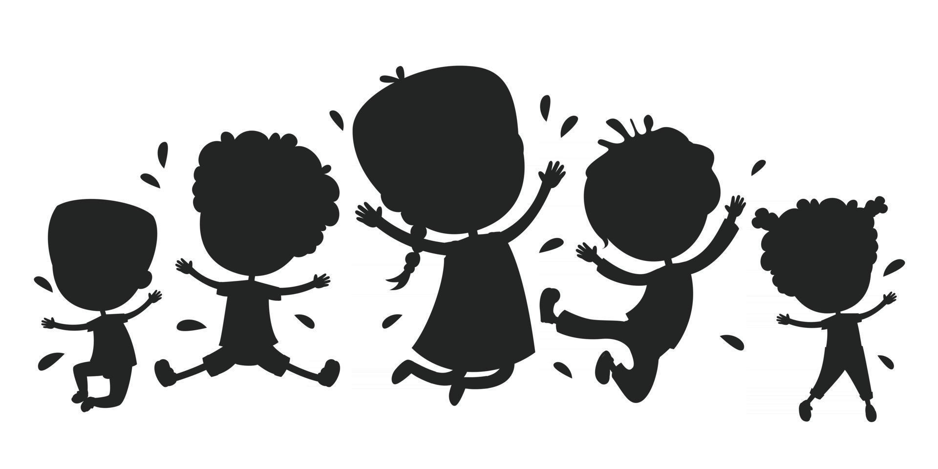 Concept Design With Kids Silhouette vector