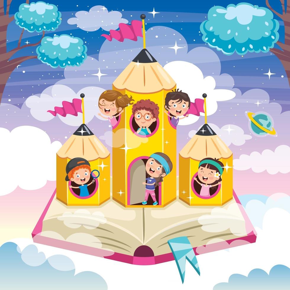 Magic Concept Design With Funny Children vector