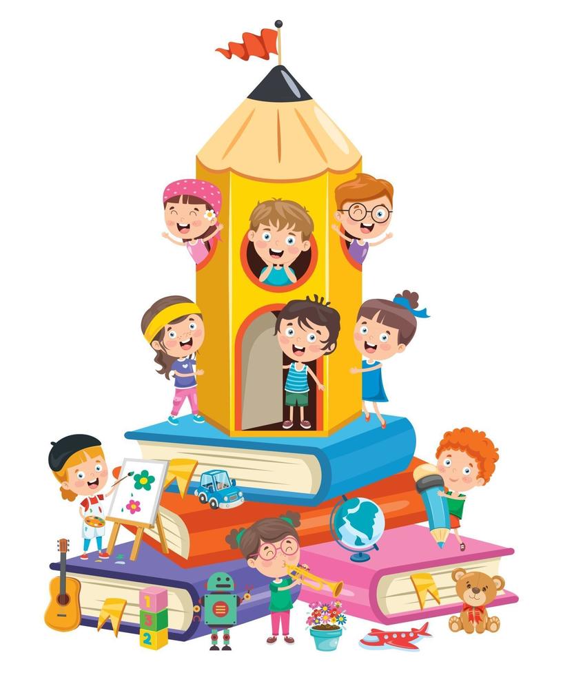 Magic Concept Design With Funny Children vector