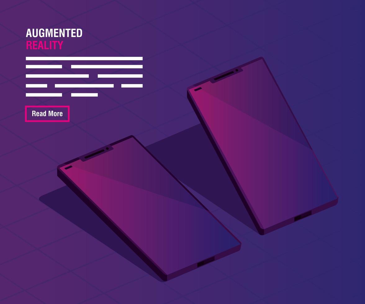 reality augmented technology with smartphones vector