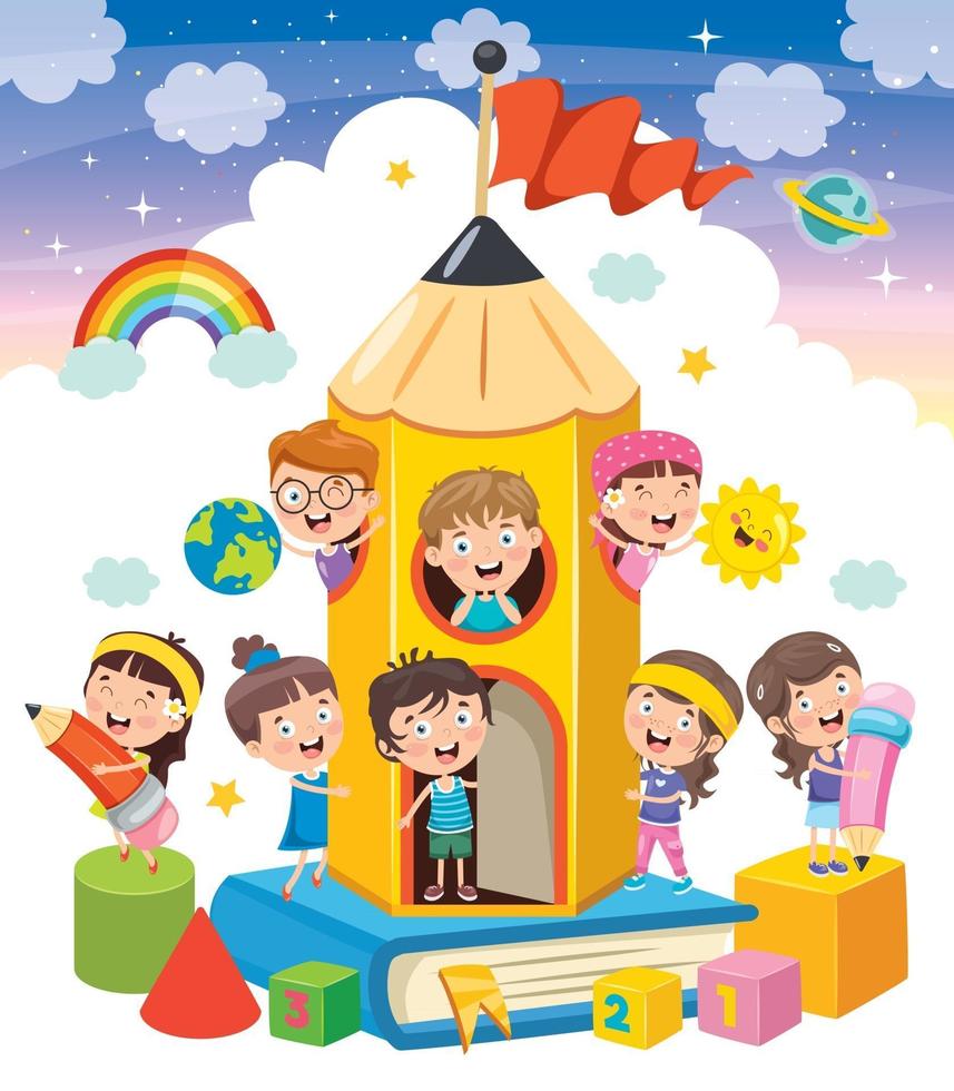 Concept Design For Children Education vector