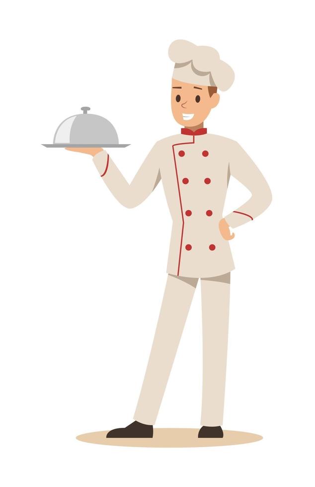 chef cocinando en el diseño de personajes de restaurante vector